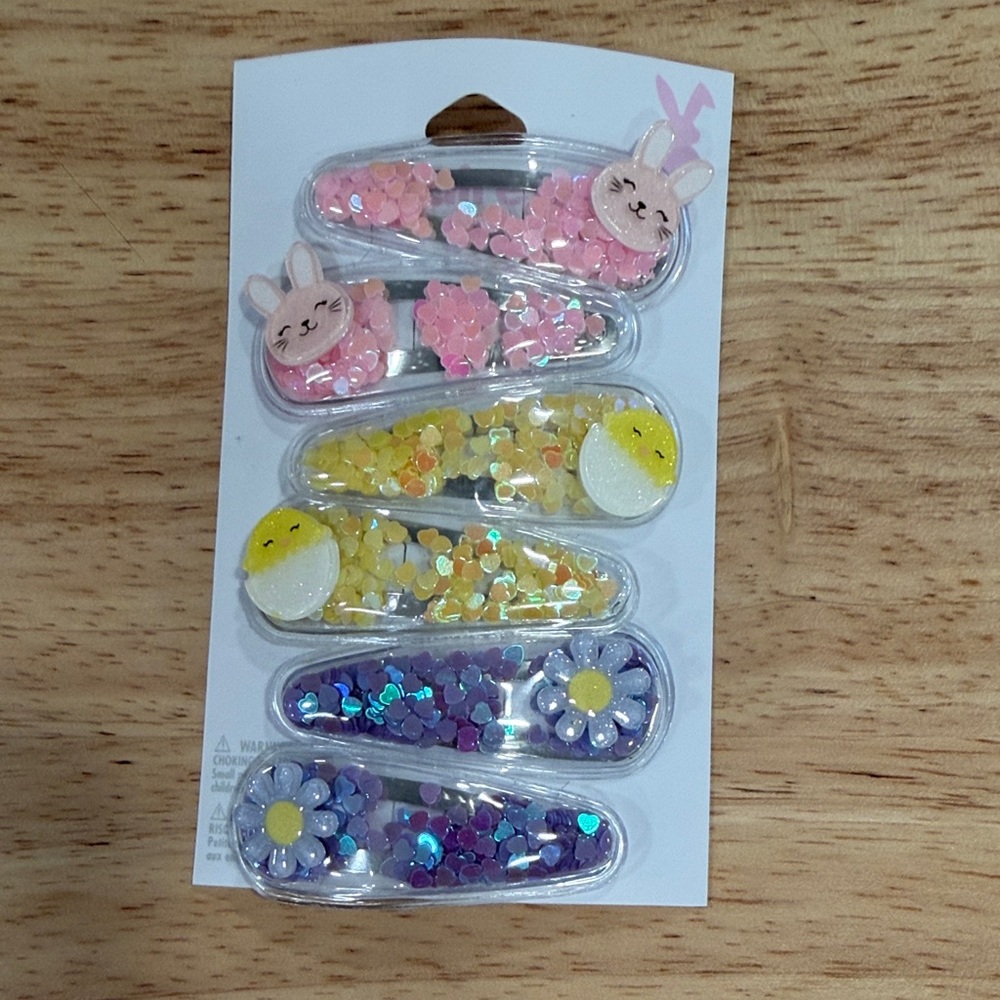 6 shaker style Easter hair clips